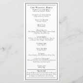 Elegant Dark Florals Wedding Programm (Rückseite)