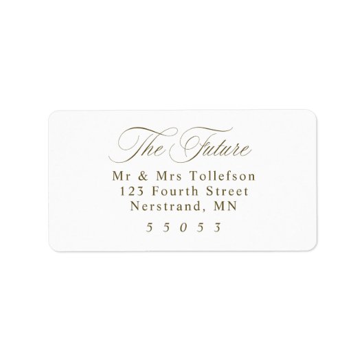 Elegant Dark Gold Wedding RSVP Return Address Adressaufkleber (Vorne)