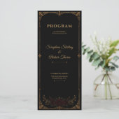 Elegant Dark Gothic Wedding Program Programm (Stehend Vorderseite)
