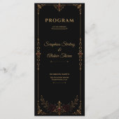 Elegant Dark Gothic Wedding Program Programm (Vorderseite)