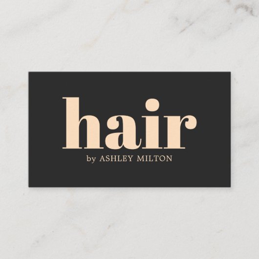 Elegant Dark Gray Pastel Hair Stylist Bold Visitenkarte (Vorderseite)