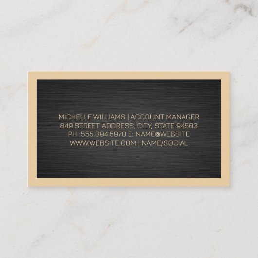 Elegant Dark Gray Texture | Grenze Visitenkarte (Rückseite)