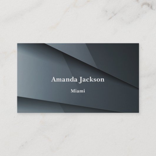 Elegant Dark Gray Visitenkarte (Vorderseite)