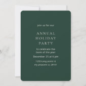 Elegant Dark Green Annual Holiday Party Einladung