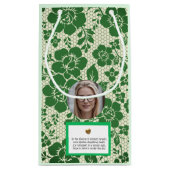 Elegant Dark Green Christmas Gift Bag Kleine Geschenktüte (Rückseite)