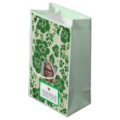 Elegant Dark Green Christmas Gift Bag Kleine Geschenktüte (Rückseite Schrägansicht)