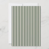 Elegant Dark Green Cream Vertical Stripes Wedding Einladung (Rückseite)