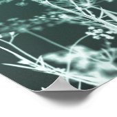 Elegant Dark Green Floral Abstrakt Poster (Ecke)