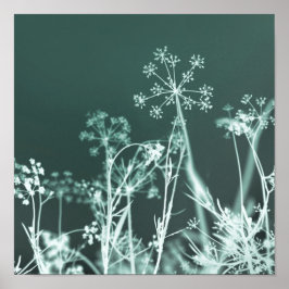 Elegant Dark Green Floral Abstrakt Poster