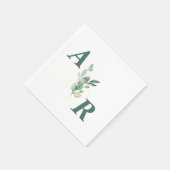 Elegant Dark Green Floral Wedding Napkins Serviette (Ecke)