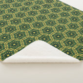 Elegant Dark Green Gold Sherpa Blanket Sherpadecke (3/4)