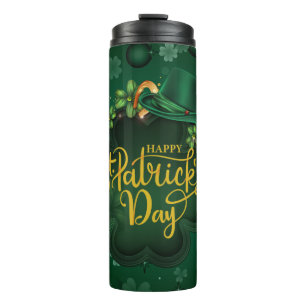 Elegant Dark Green - Happy St. Patrick's Day Thermosbecher