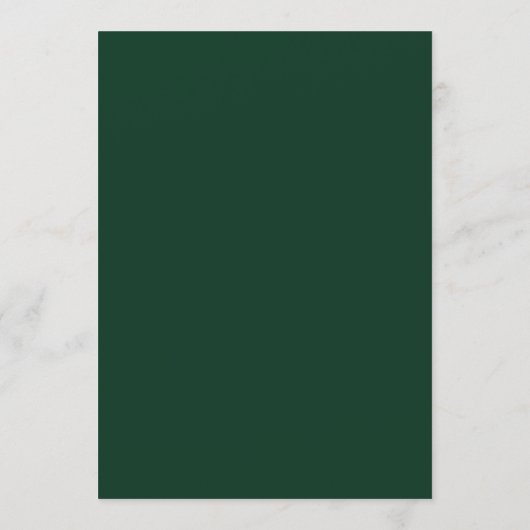 Elegant Dark Green Minimalist Wedding Welcome Programm (Rückseite)