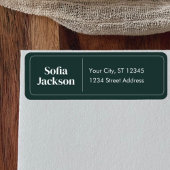 Elegant Dark Green Name Script-Rücksendeadresse