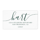 Elegant Dark Green Script Family Address (Vorne)