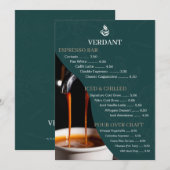Elegant Dark Green Specialty Coffee Shop Menu Card Einladung (Vorne/Hinten)