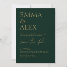 Elegant Dark Green Wedding Einladung