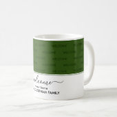 Elegant Dark Green WILLKOMMEN ZU UNSEREM ZUHAUSE G Kaffeetasse (VorderseiteRechts)