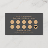 Elegant Dark Grey Faux Golden Hair Salon Treuekarte (Rückseite)