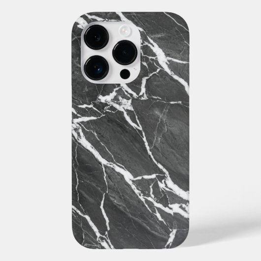 Elegant Dark Grey Marble Texture iPhone Case (Rückseite)