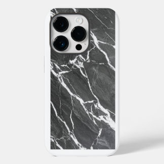 Elegant Dark Grey Marble Texture iPhone Case 14 Pro Hülle
