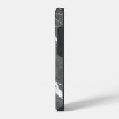 Elegant Dark Grey Marble Texture iPhone Case Hülle (Linke Seite)