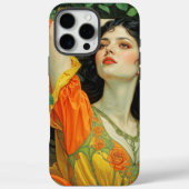 Elegant Dark Haired Art Nouveau Woman Case-Mate iPhone Hülle (Rückseite)
