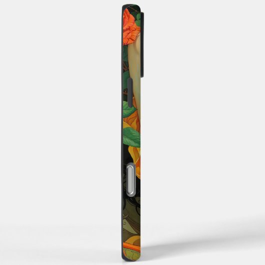 Elegant Dark Haired Art Nouveau Woman Case-Mate iPhone Hülle (Rückseite / Rechts)