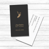 Elegant Dark Imitate Gold Scissors Comb Fairstylis Visitenkarte