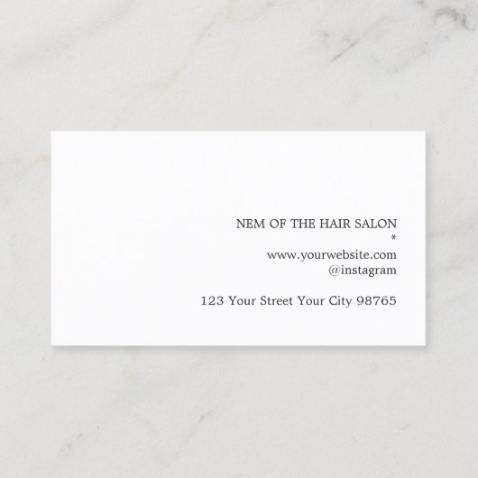 Elegant Dark Imitate Gold Scissors Comb Fairstylis Visitenkarte (Rückseite)