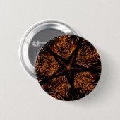 Elegant Dark Kaleidoscopic Design Black Brown Star Button (Vorne & Hinten)