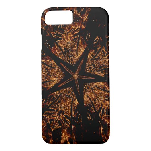 Elegant Dark Kaleidoscopic Design Black Brown Star Case-Mate iPhone Hülle (Rückseite)