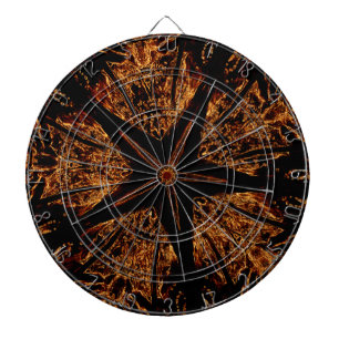 Elegant Dark Kaleidoscopic Design Black Brown Star Dartscheibe