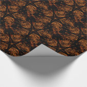 Elegant Dark Kaleidoscopic Design Black Brown Star Geschenkpapier (Ecke)