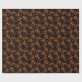 Elegant Dark Kaleidoscopic Design Black Brown Star Geschenkpapier (Flach)