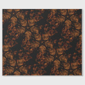 Elegant Dark Kaleidoscopic Design Black Brown Star Geschenkpapier (Flach)