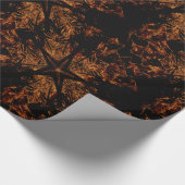 Elegant Dark Kaleidoscopic Design Black Brown Star Geschenkpapier (Ecke)