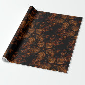 Elegant Dark Kaleidoscopic Design Black Brown Star Geschenkpapier (Ungerollt)