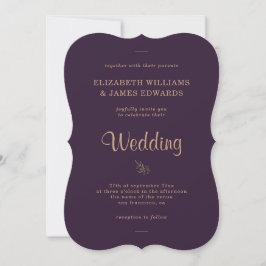 Elegant Dark Lila Moody Wedding Einladung