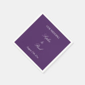 Elegant Dark Lila Wedding Napkins Serviette (Ecke)