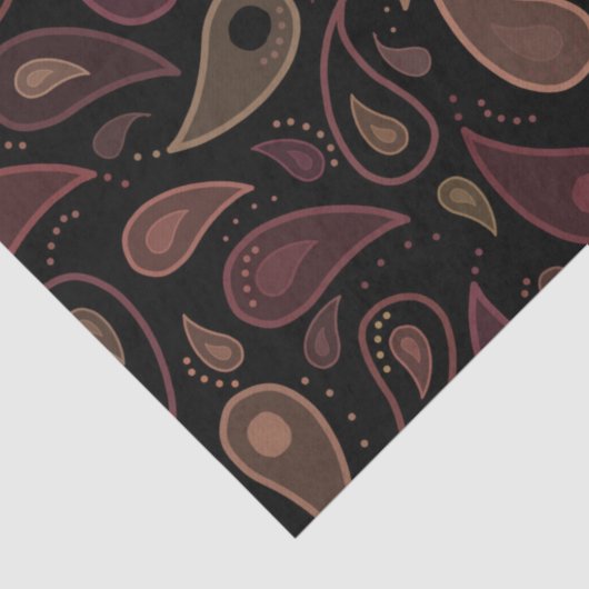 Elegant Dark Modern Paisley Pattern Seidenpapier (Ausschnitt)