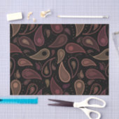 Elegant Dark Modern Paisley Pattern Seidenpapier (Handwerk)