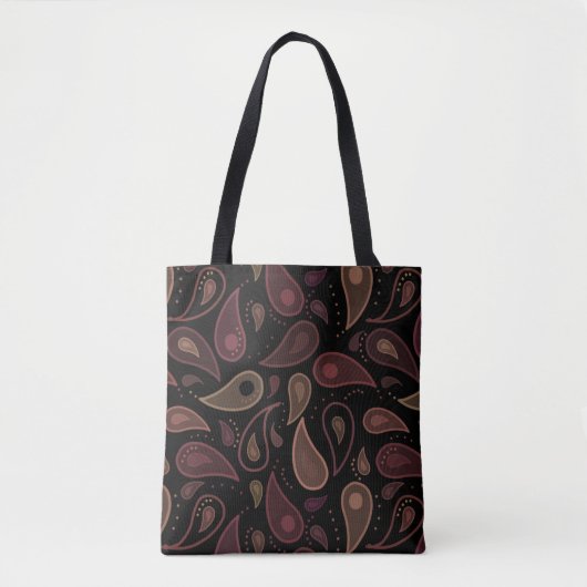 Elegant Dark Modern Paisley Pattern Tasche (Vorderseite)