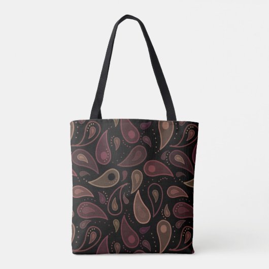 Elegant Dark Modern Paisley Pattern Tasche (Rückseite)