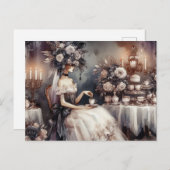 Elegant Dark Moody Bridal Tea Party Postkarte (Vorne/Hinten)