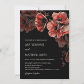 Elegant Dark Moody Red Flowers | Photo Wedding Einladung (Vorderseite)
