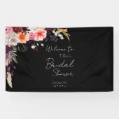 Elegant Dark Moody Welcome Brautparty Banner (Horizontal)