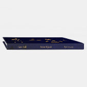 Elegant Dark Navy Blue Gold Wedding Monogram Gästebuch (Rücken)