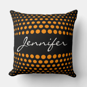 Elegant Dark orange Polka Dots Pattern Kissen