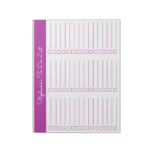 Elegant Dark Pink 8.5x11 Three Column Checklist Notizblock (Rotiert)